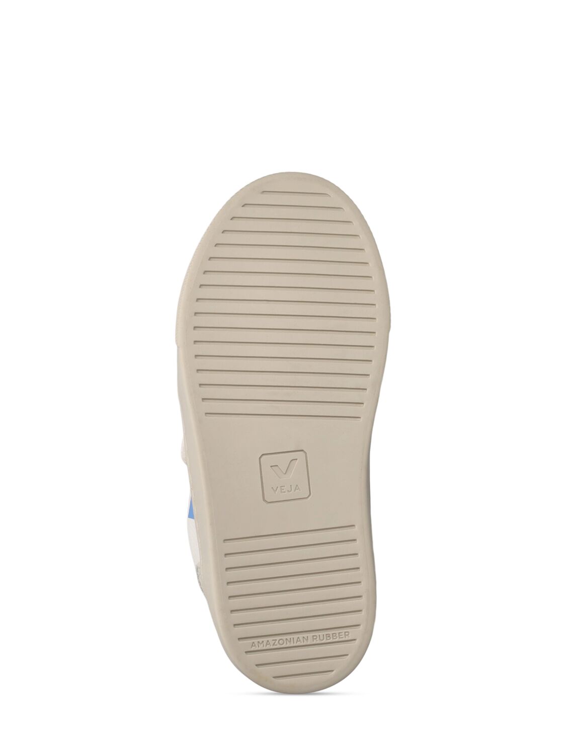 Shop Veja V-12 Chrome-free Leather Sneakers In White,light Blue