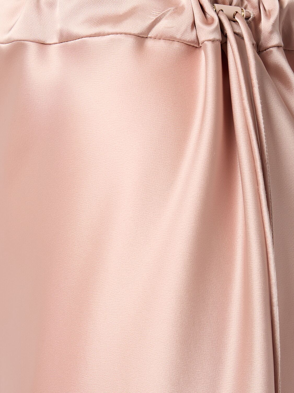 Shop Max Mara Editore Satin Elastic Midi Skirt In Pink