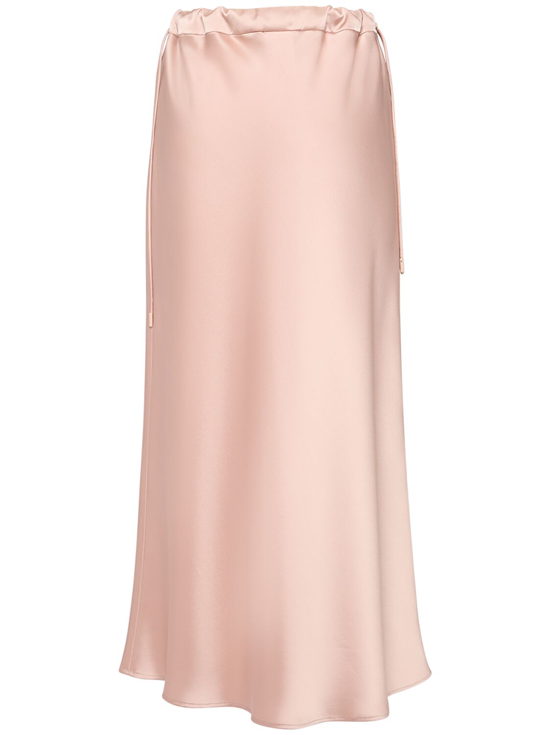 Shop Max Mara Editore Satin Elastic Midi Skirt In Pink