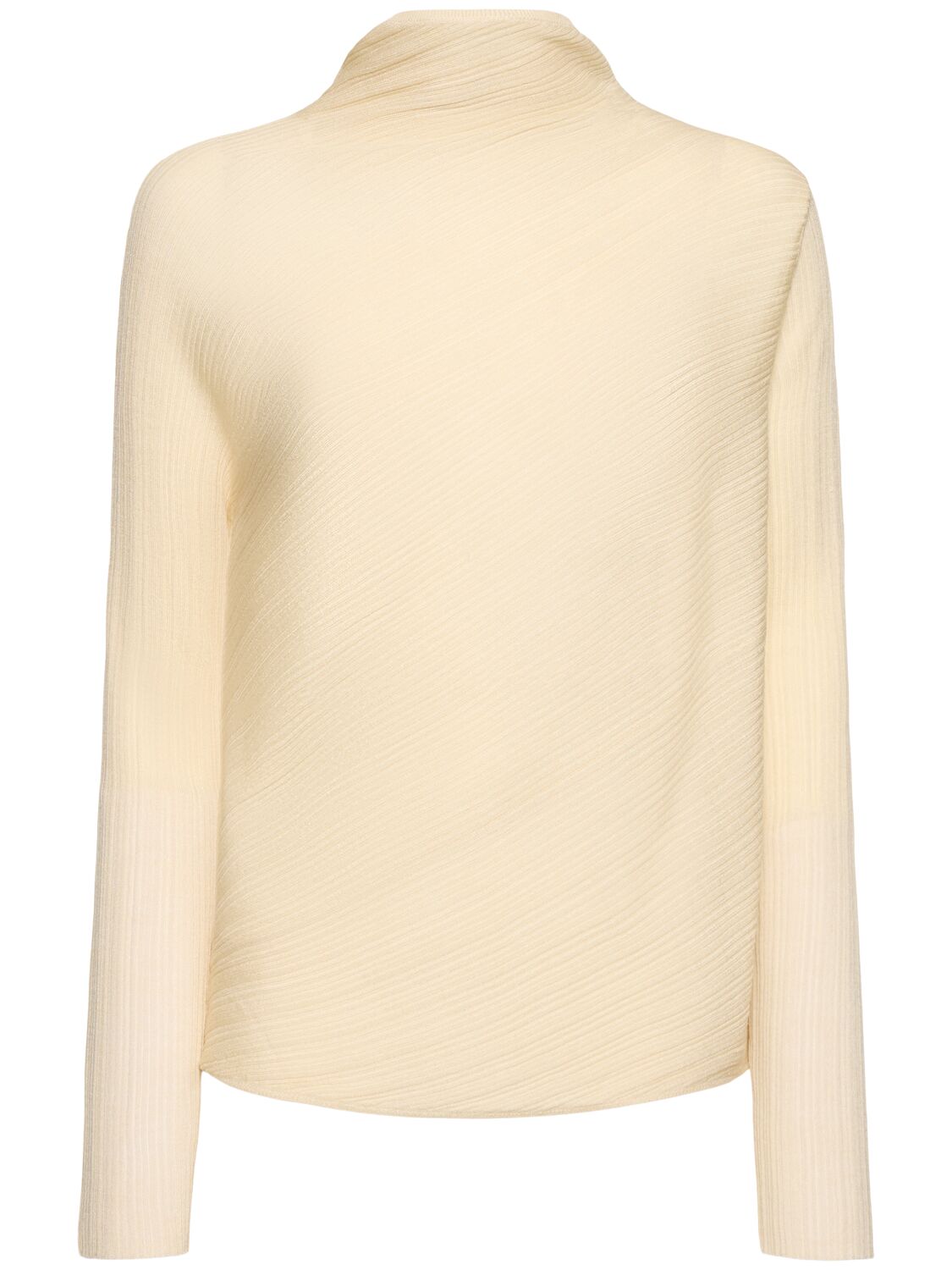 Theory Asymmetric Ribbed Wool Blend Top In Ivory