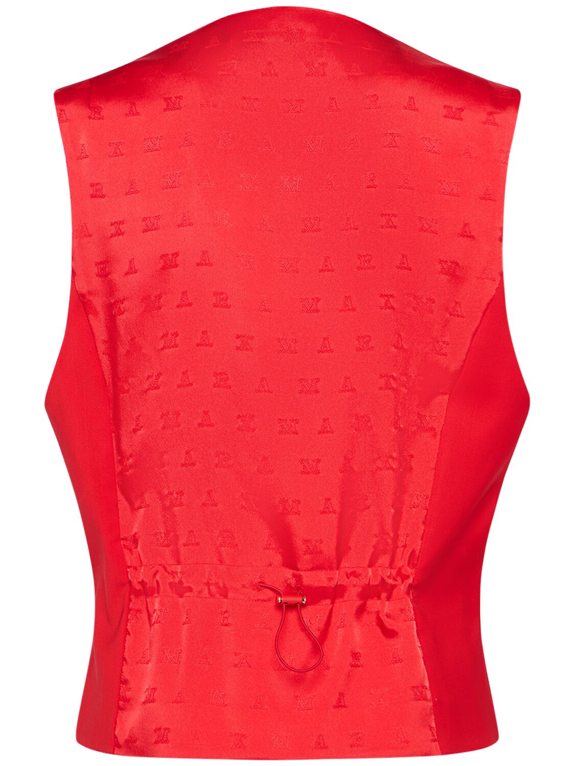 Max Mara Zuai Virgin Wool Suiting Waistcoat In Red