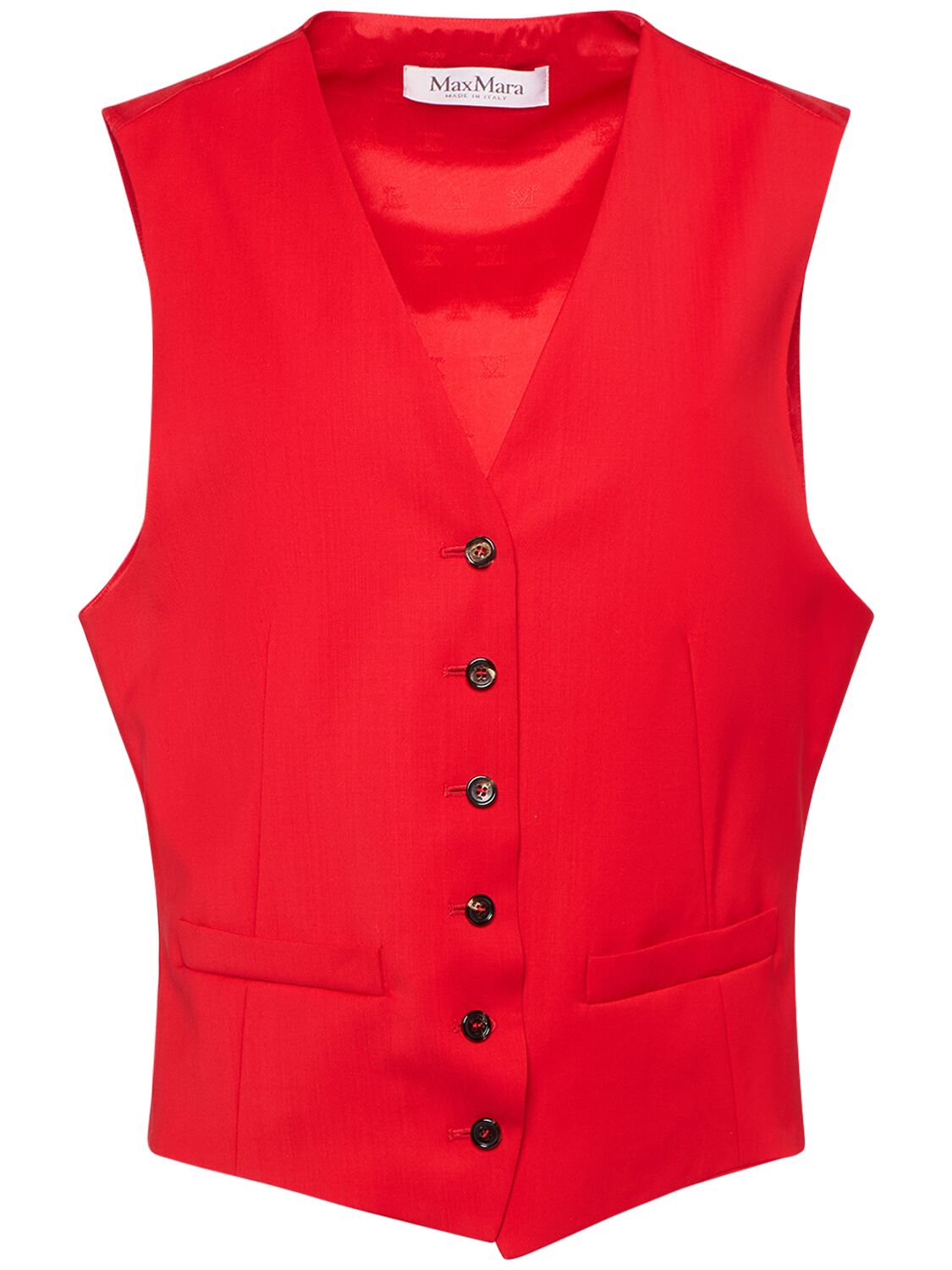 Max Mara Zuai Wool Vest In Red