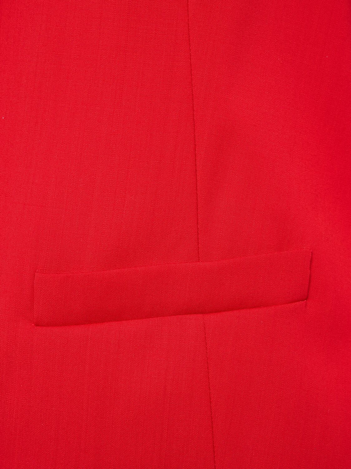 Max Mara Zuai Virgin Wool Suiting Waistcoat In Red