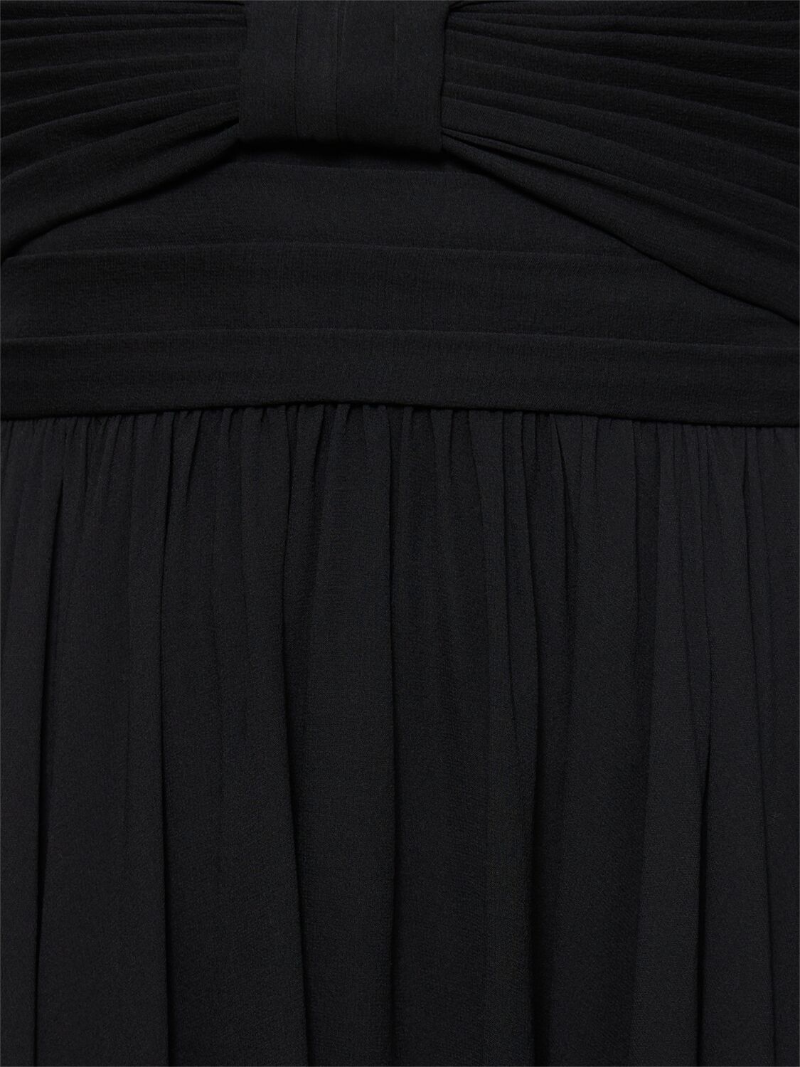 Shop Elie Saab Pleated Silk Mini Dress In Black