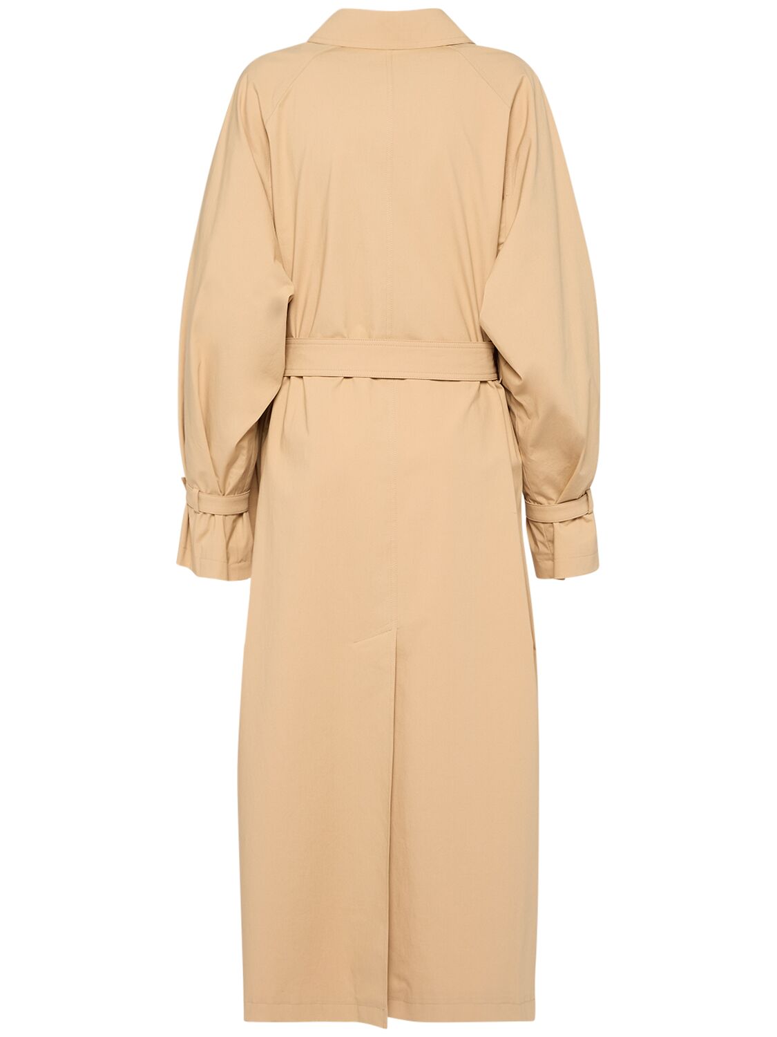 Shop Max Mara Memo Cotton Gabardine Long Trench Coat In Dark Beige