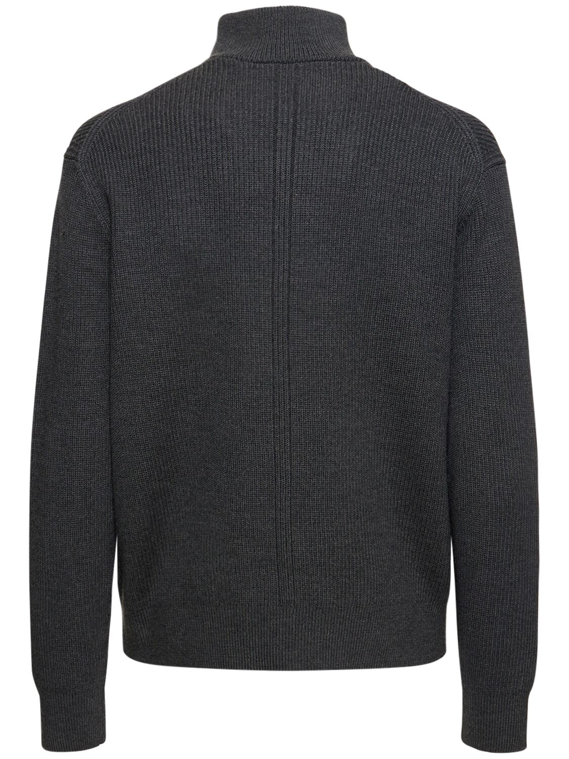 Shop Theory Half-zip Wool Blend Knit Sweater In Grey
