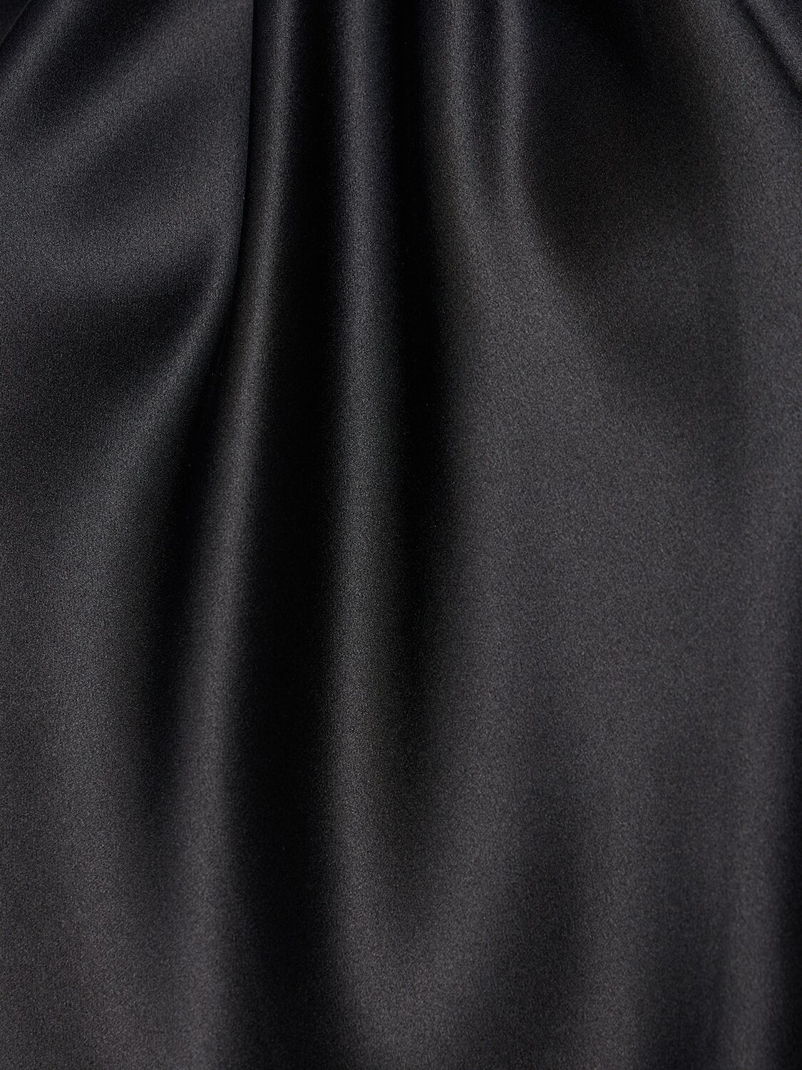 Shop Max Mara Moli Satin Long Dress W/ Self-tie Panel In Black