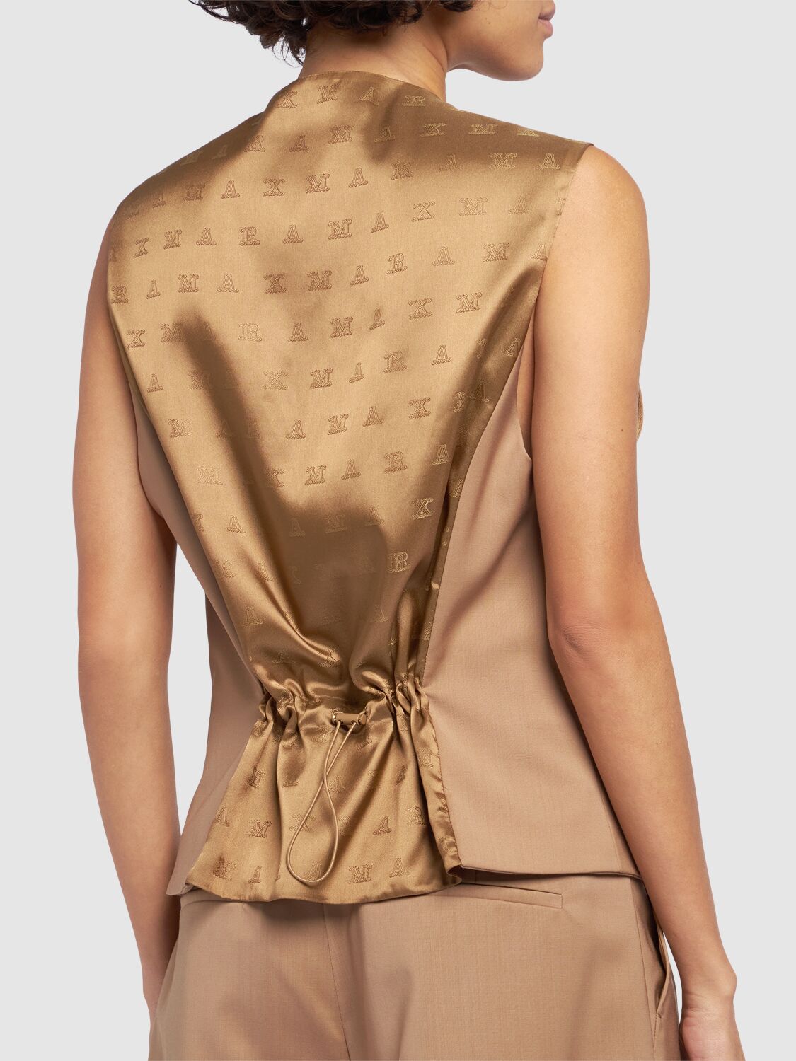 Shop Max Mara Zuai Wool Vest In Camel