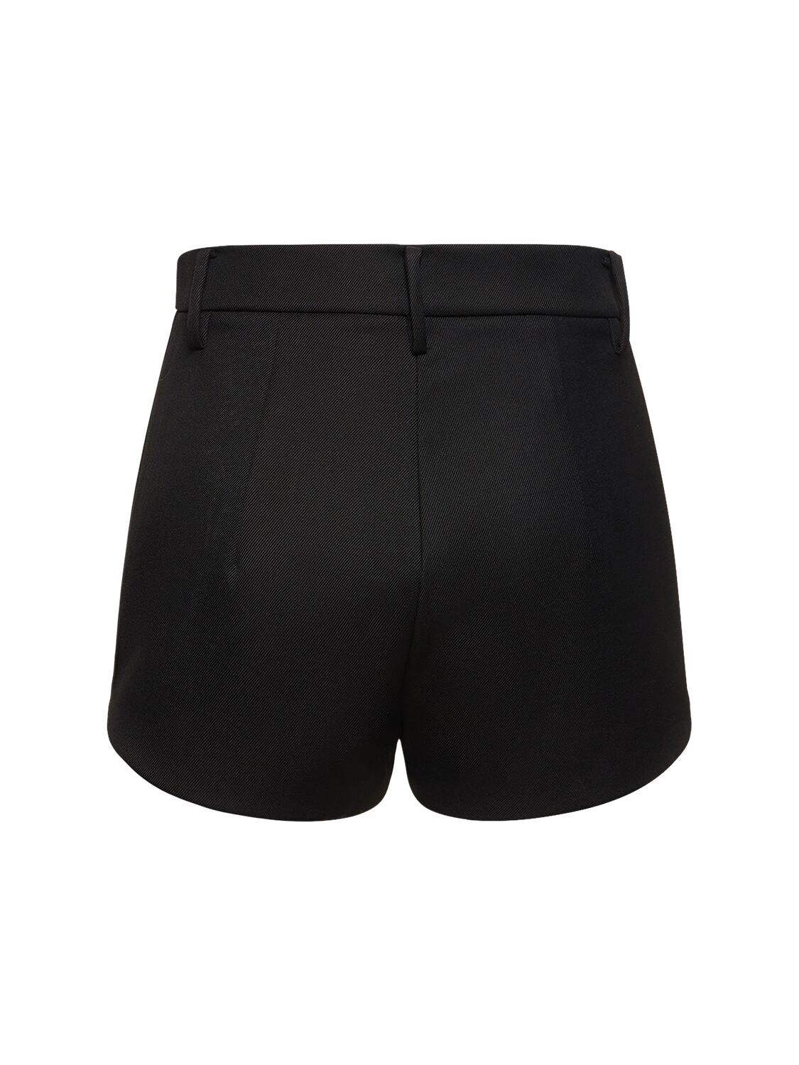 Shop Magda Butrym Wool Mid Rise Shorts In Black