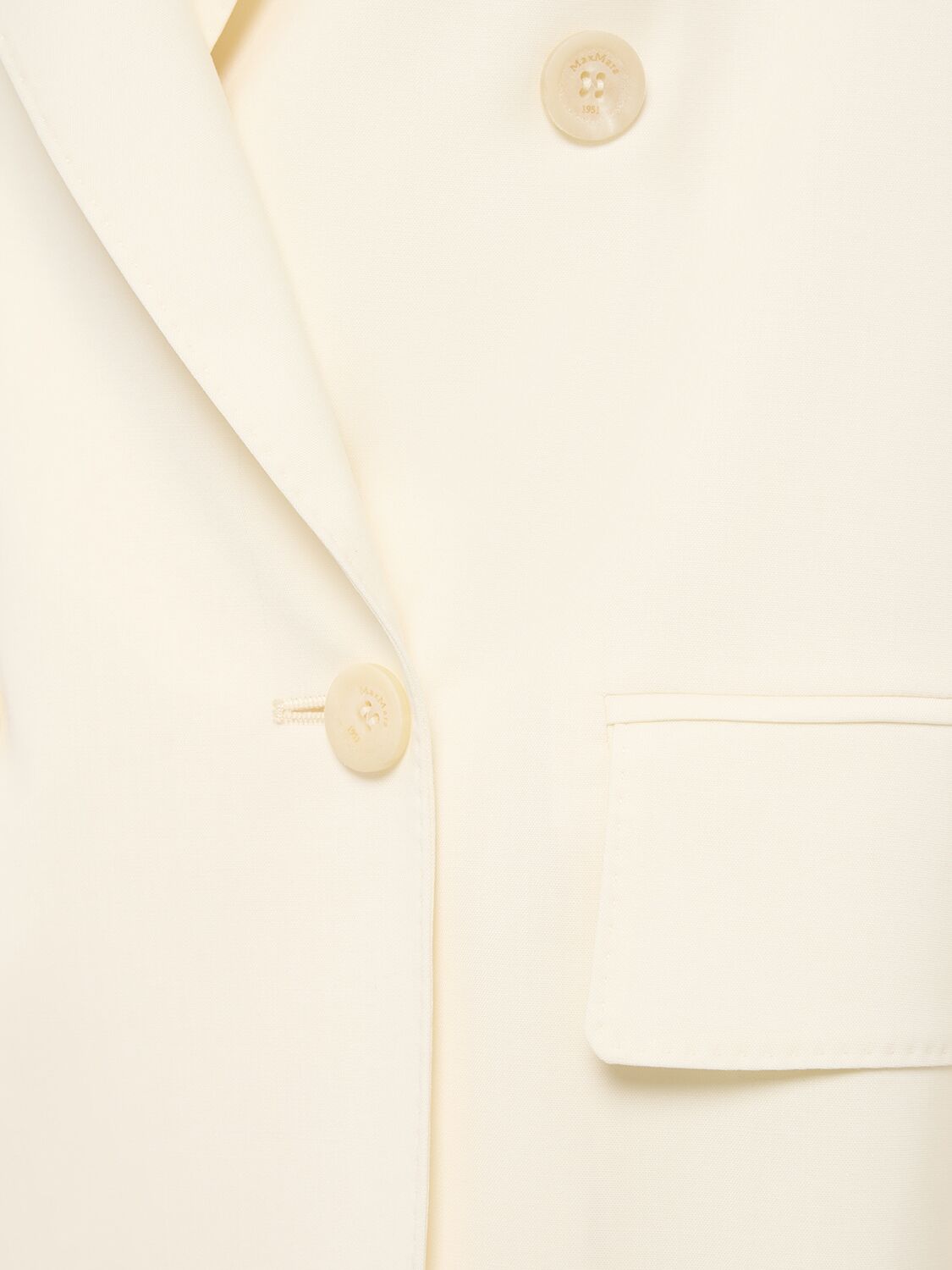 Shop Max Mara Elegia Wool Double Breast Blazer In White