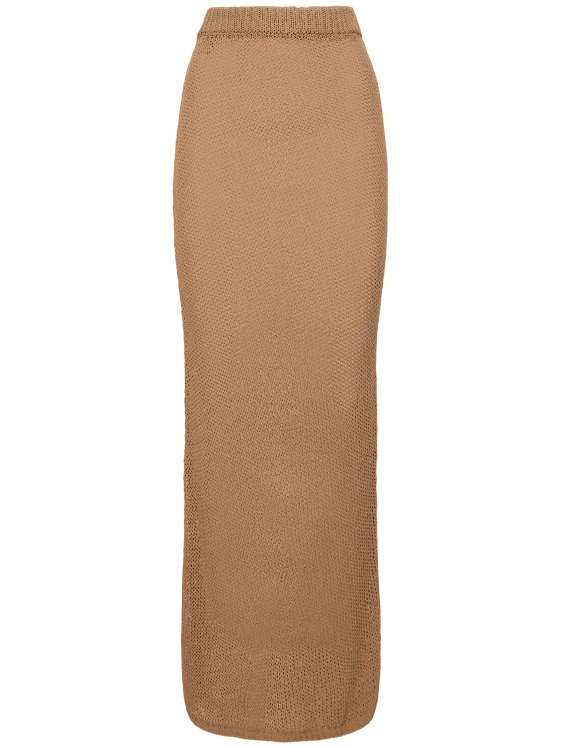 Aya Muse Atele Cotton Blend Long Skirt In Brown