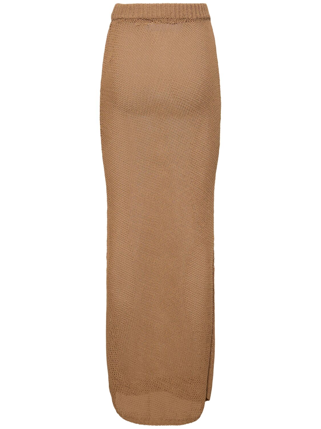 Shop Aya Muse Atele Cotton Blend Long Skirt In Brown