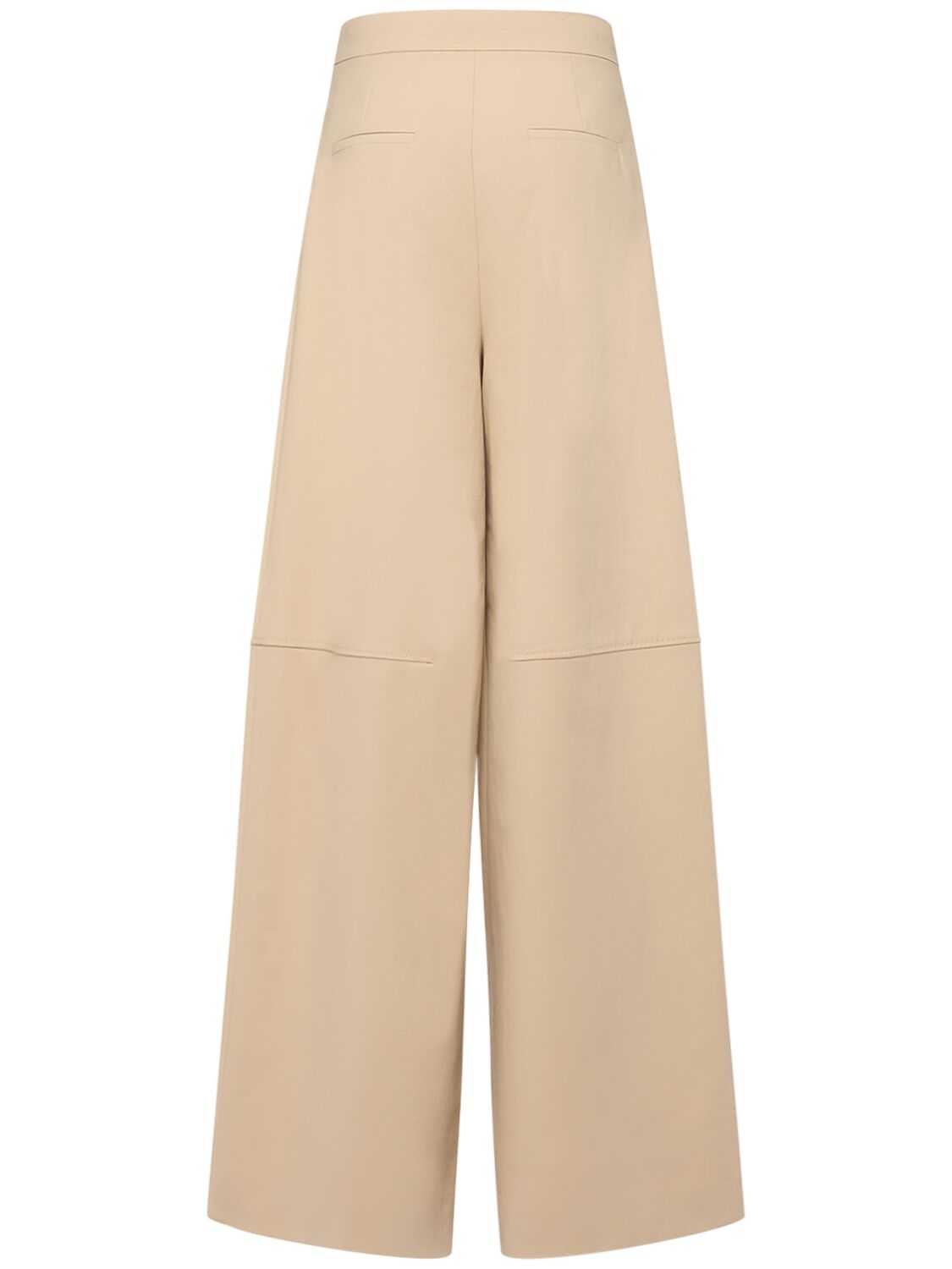 Shop Max Mara Avoriaz Cotton Double Canvas Wide Pants In Honey