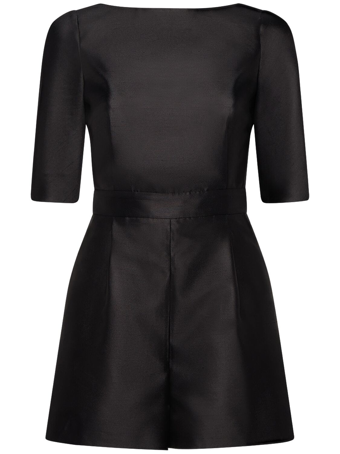 Max Mara Sandalo Silk & Cotton Short Jumpsuit In Black