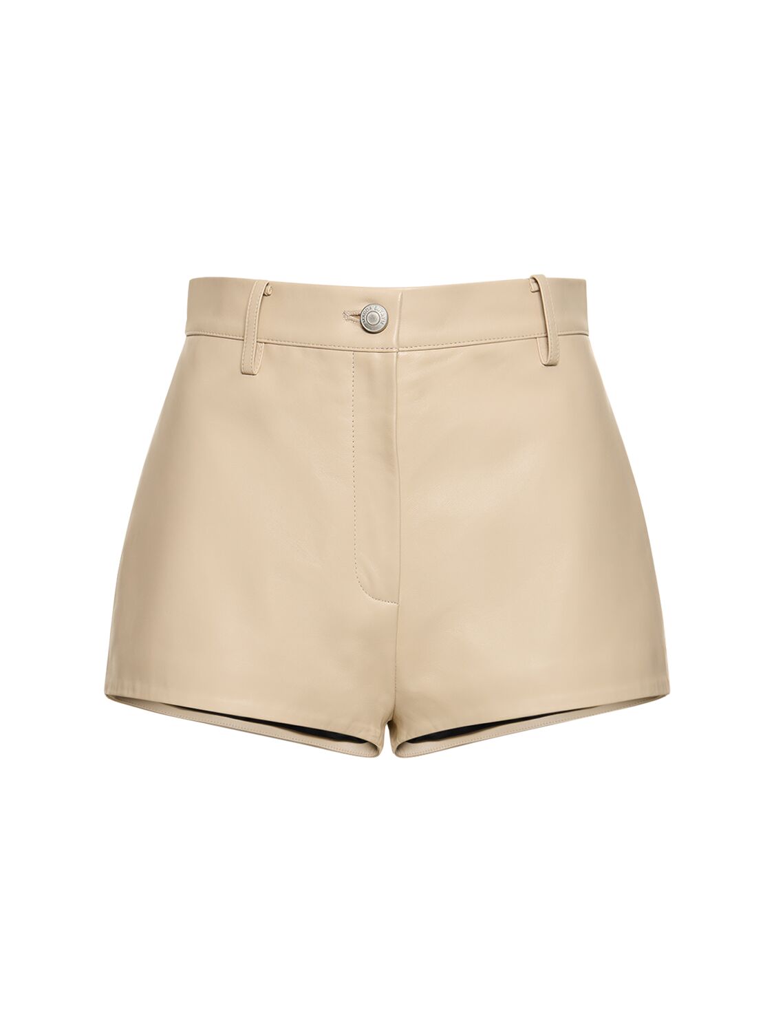 Image of Leather High Rise Shorts