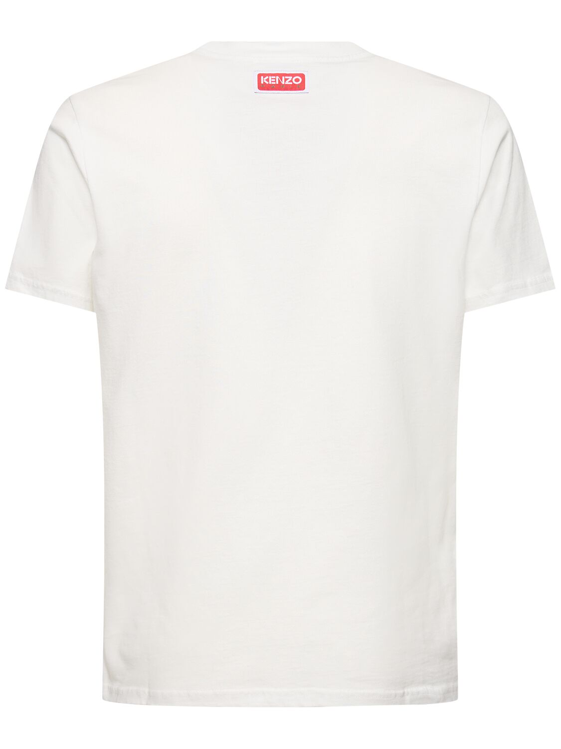 Shop Kenzo Tiger Embroidery Cotton Jersey T-shirt In Off-white