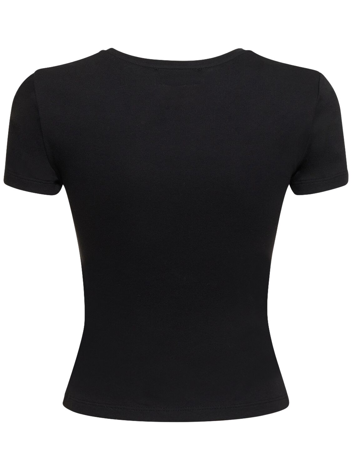 Shop Blumarine Crystal Logo Cotton Jersey T-shirt In Black