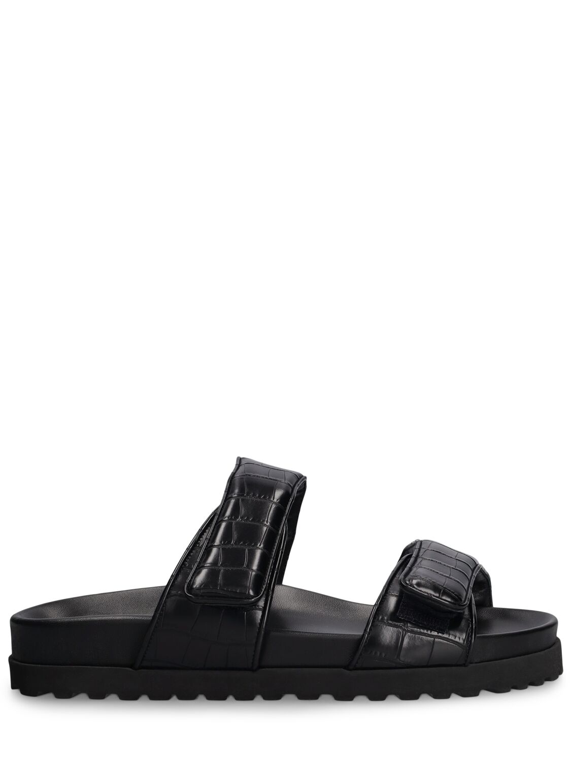 Gia Borghini 10mm Leather Sandals In Black