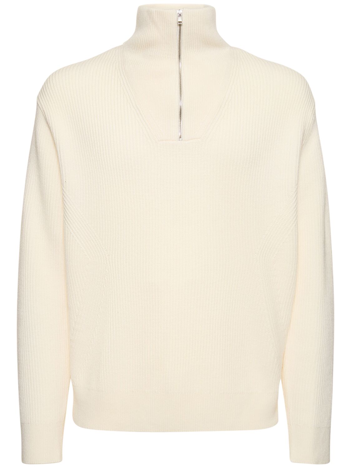 Shop Theory Half-zip Wool Blend Knit Sweater In White