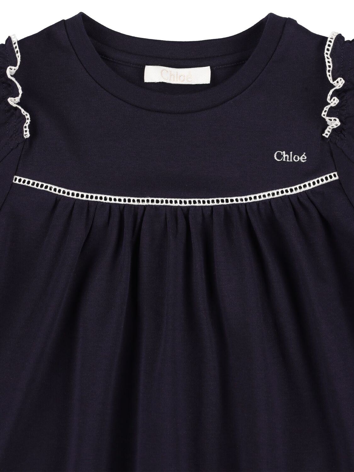 Shop Chloé Organic Cotton Interlock Dress In Navy