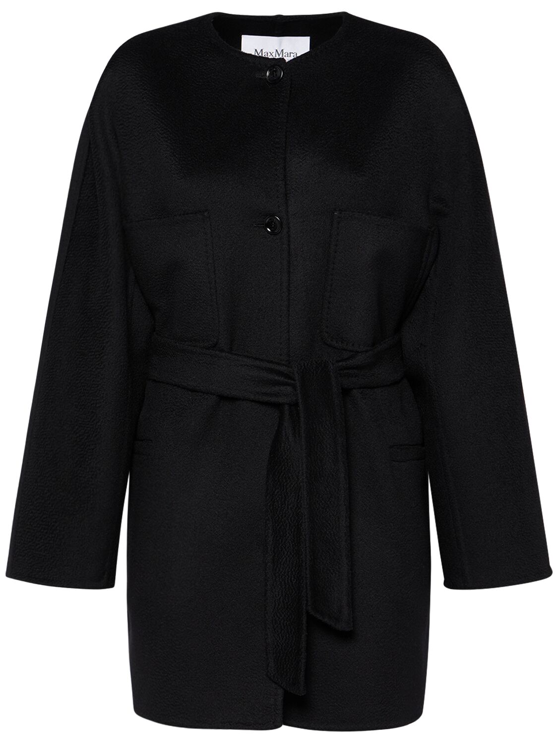 Max Mara Albata Cashmere Short Coat In Black