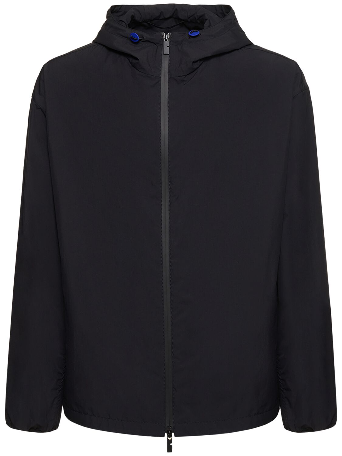 Burberry Nylon Waterproof Hooded Jacket In Black