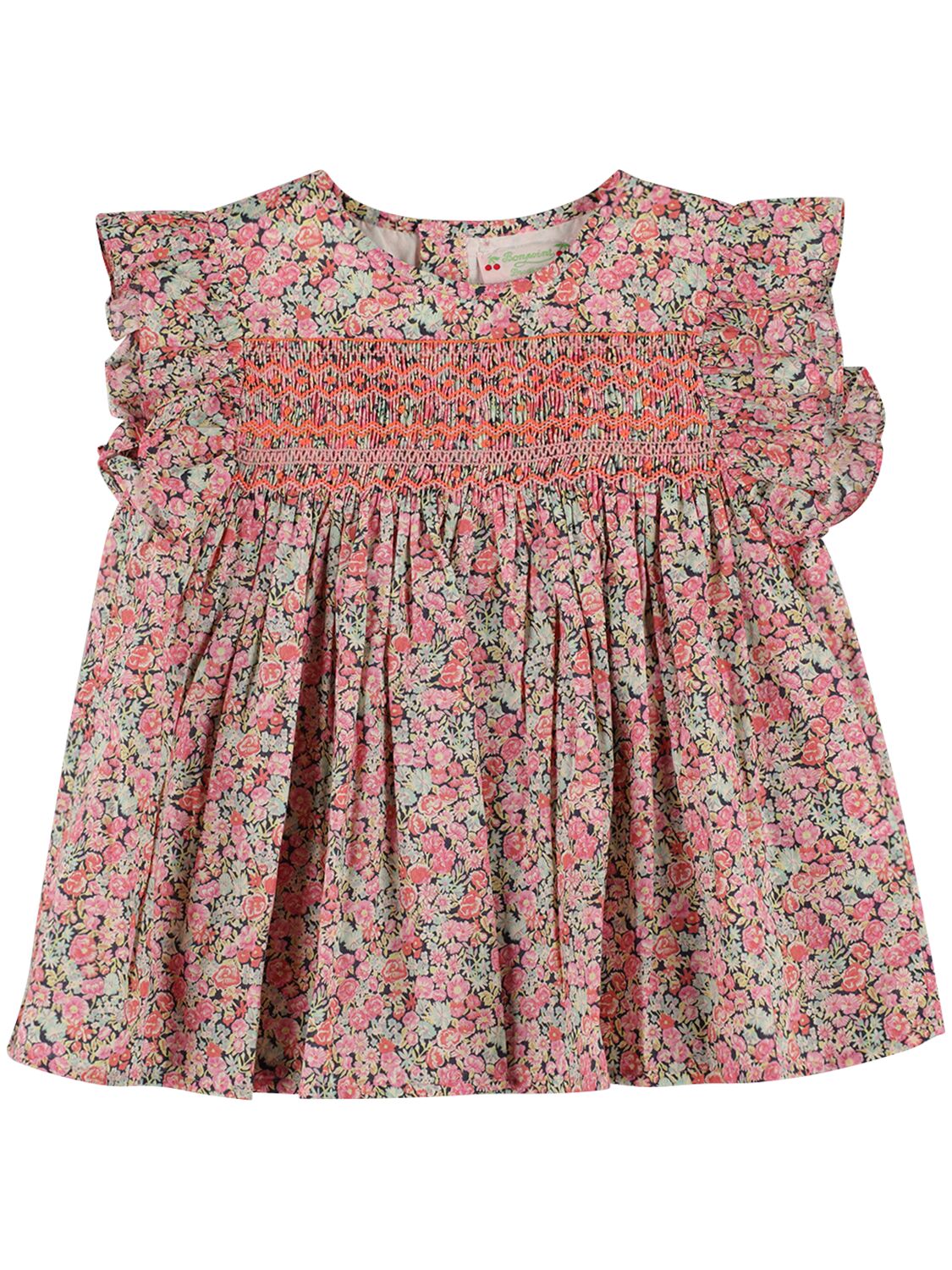 Bonpoint Kids' Printed Cotton Blouse W/ Embroidery In 멀티컬러