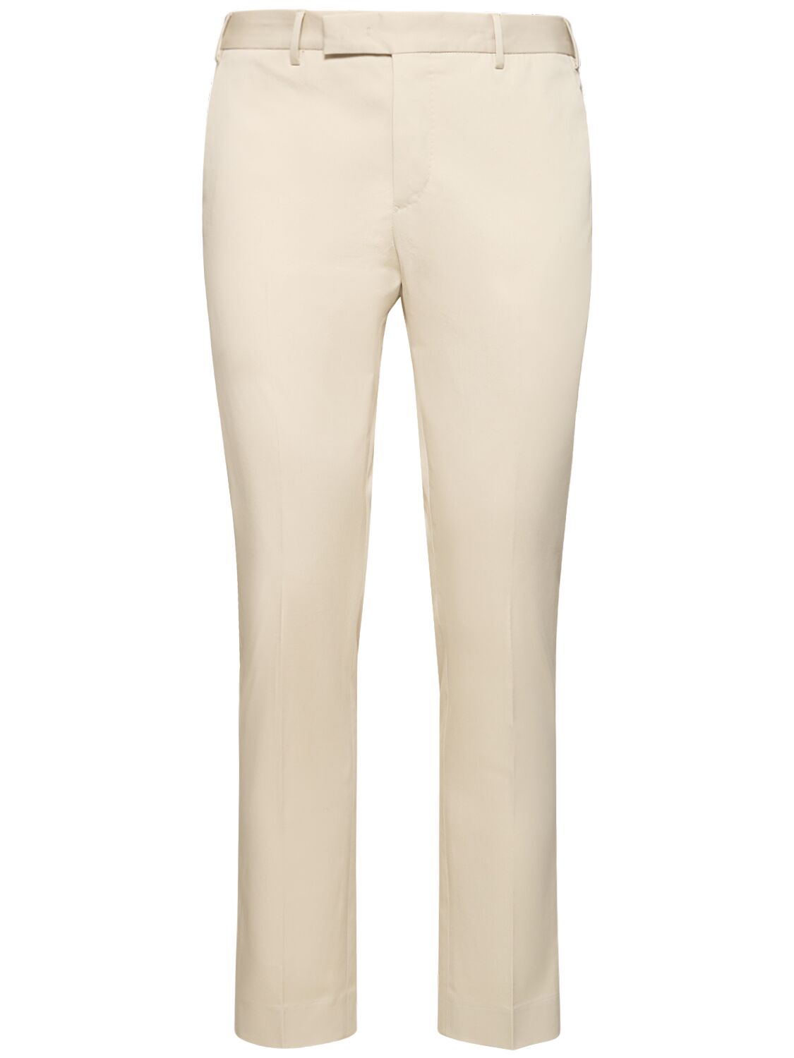 Pt Torino Dieci Pleated Cotton Twill Pants In Beige