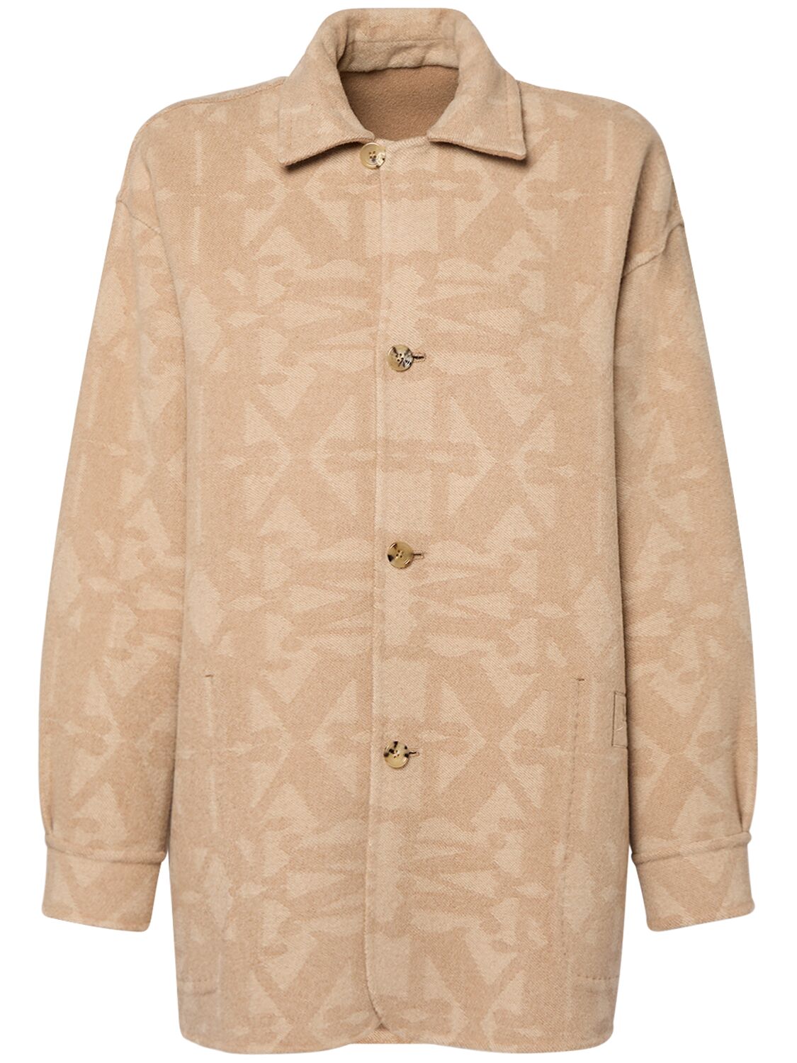 Shop Max Mara Aldo Jacquard Short Coat In Camel