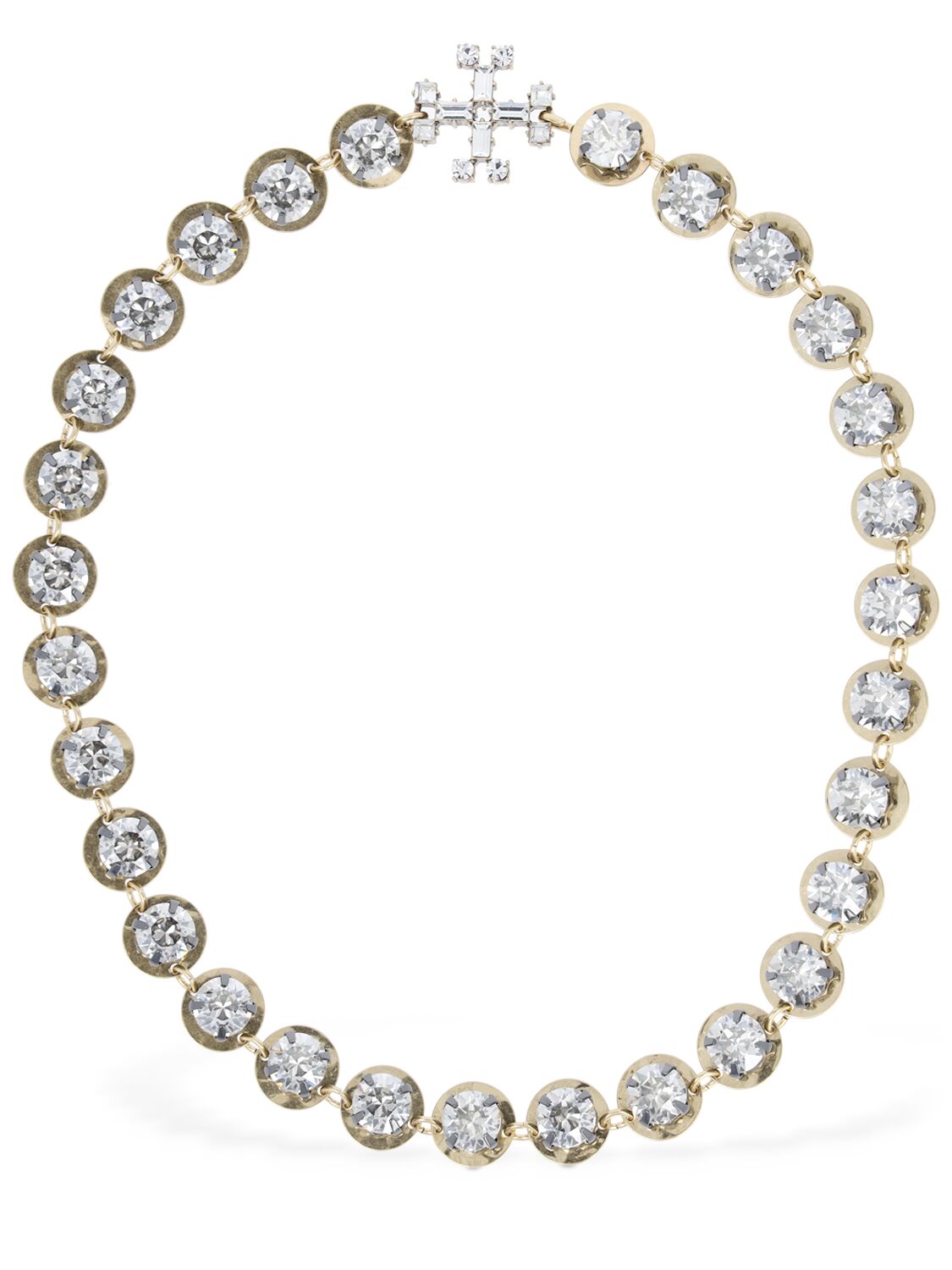 Tory Burch Crystal Necklace In Black