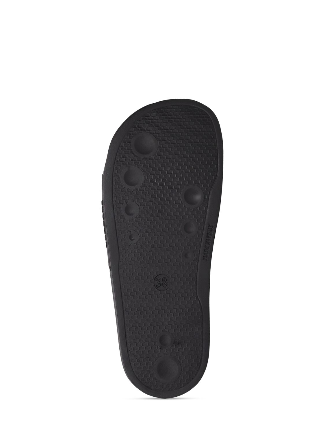 Shop Versace Rubber Logo Slide Sandals In Black