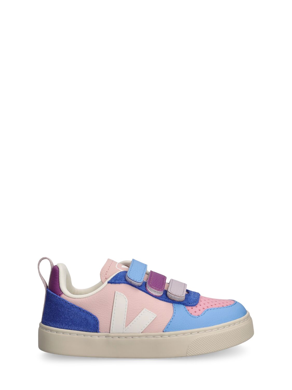 Veja Kids' V10 Chrome-free Leather Trainers In Multicolor