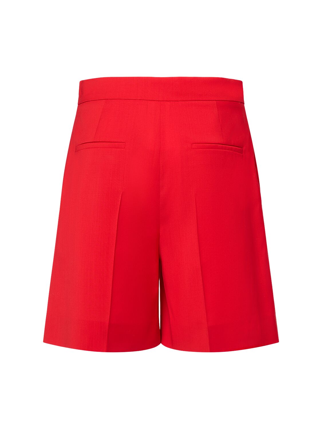 Shop Max Mara Jessica Pleated Wool Shorts In Red