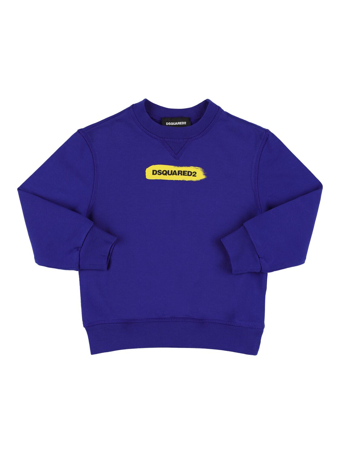 Dsquared2 Kids' Logo Print Cotton Sweatshirt In Blue