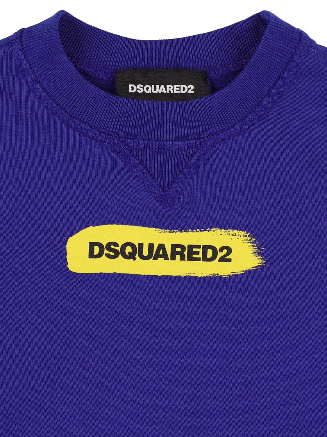 Shop Dsquared2 Logo Print Cotton Sweatshirt In Blue