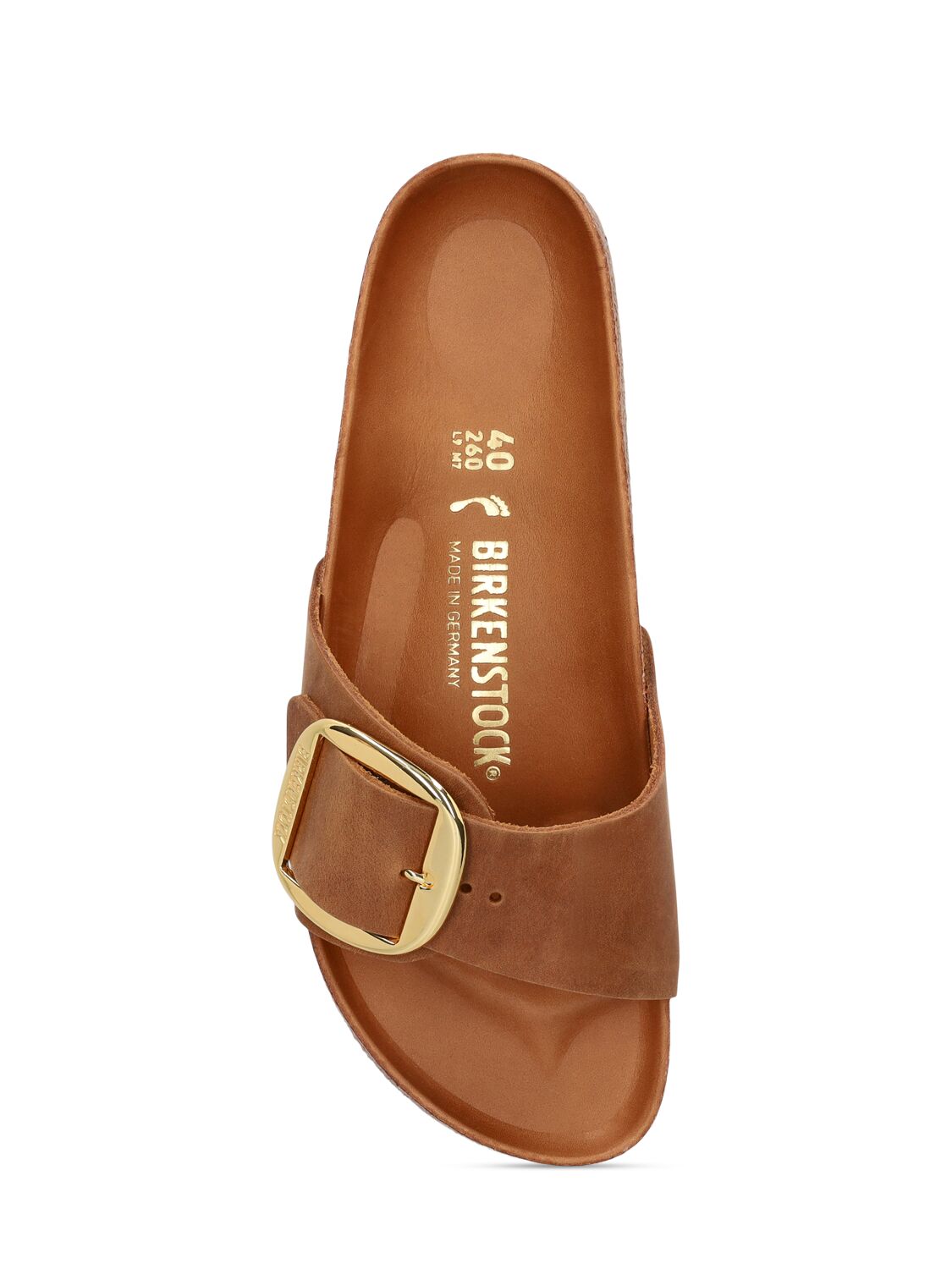 BIRKENSTOCK MADRID BIG BUCKLE OILED LEATHER SANDALS 