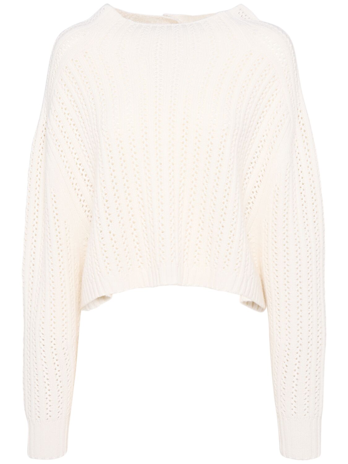 Max Mara Hodeida Wool Blend Knit Sweater In Ivory