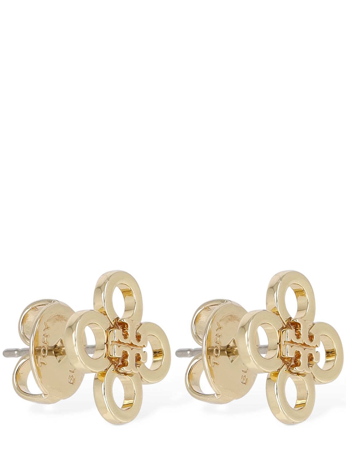 Shop Tory Burch Kira Clover Pavé Pendant & Stud Set In Gold,crystal