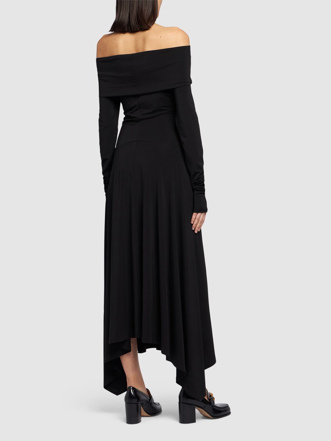 Shop Max Mara Gerla Stretch Jersey Long Dress In Black