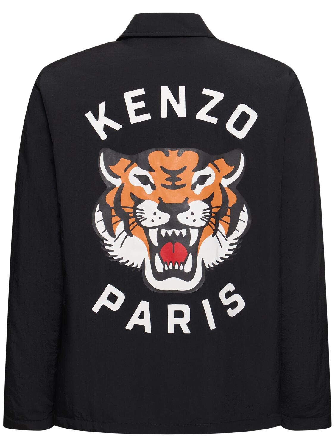 Shop Kenzo Tiger Print Nylon Coach Jacket In Black