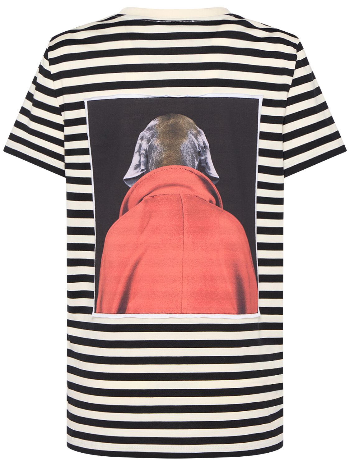 Shop Max Mara Rosso Printed Striped Jersey T-shirt In Multicolor