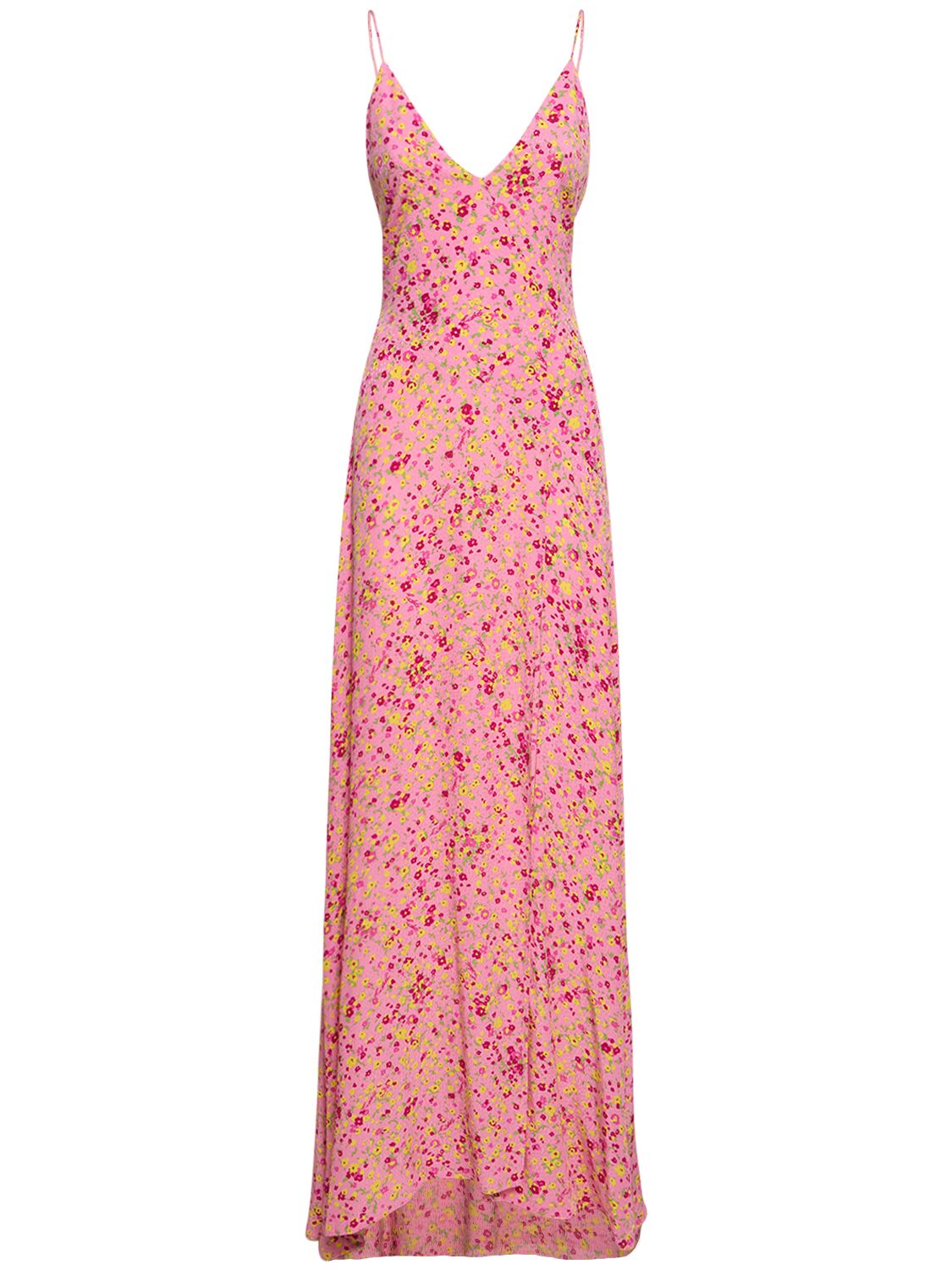 Floral Print Jacquard Maxi Slip Dress