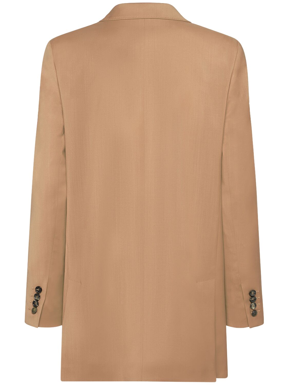 Shop Max Mara Nebbie Wool Double Breast Blazer In Camel