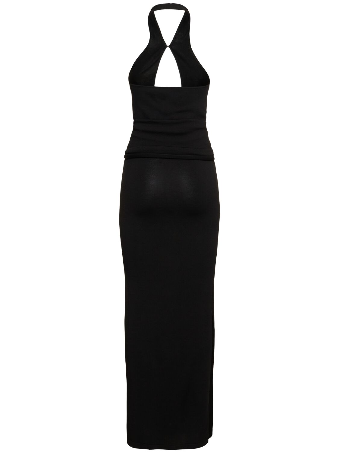 Shop Aya Muse Era Viscose Blend Long Dress In Black