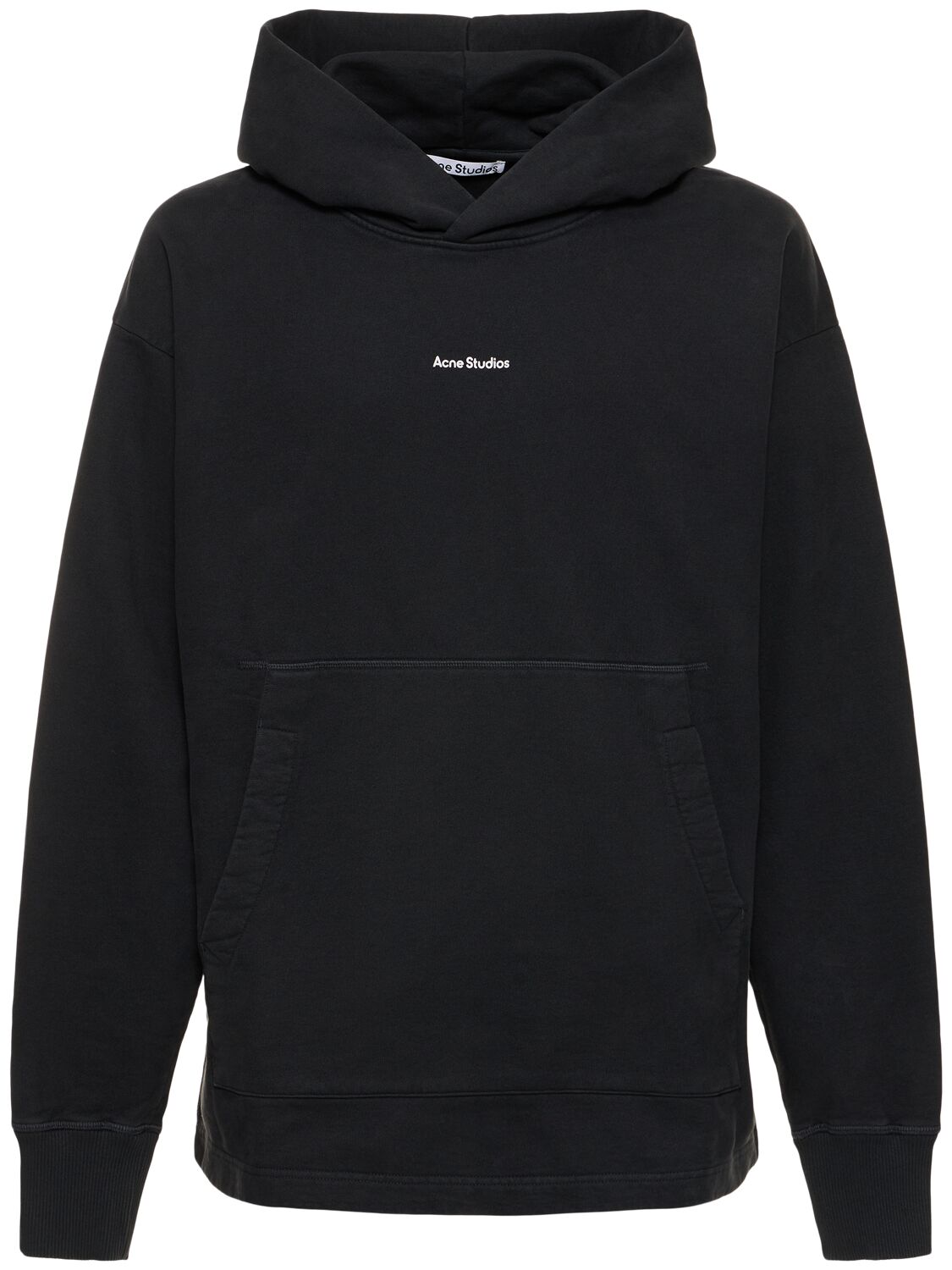 Shop Acne Studios Franklin Logo Hooded Sweatshirt In Black