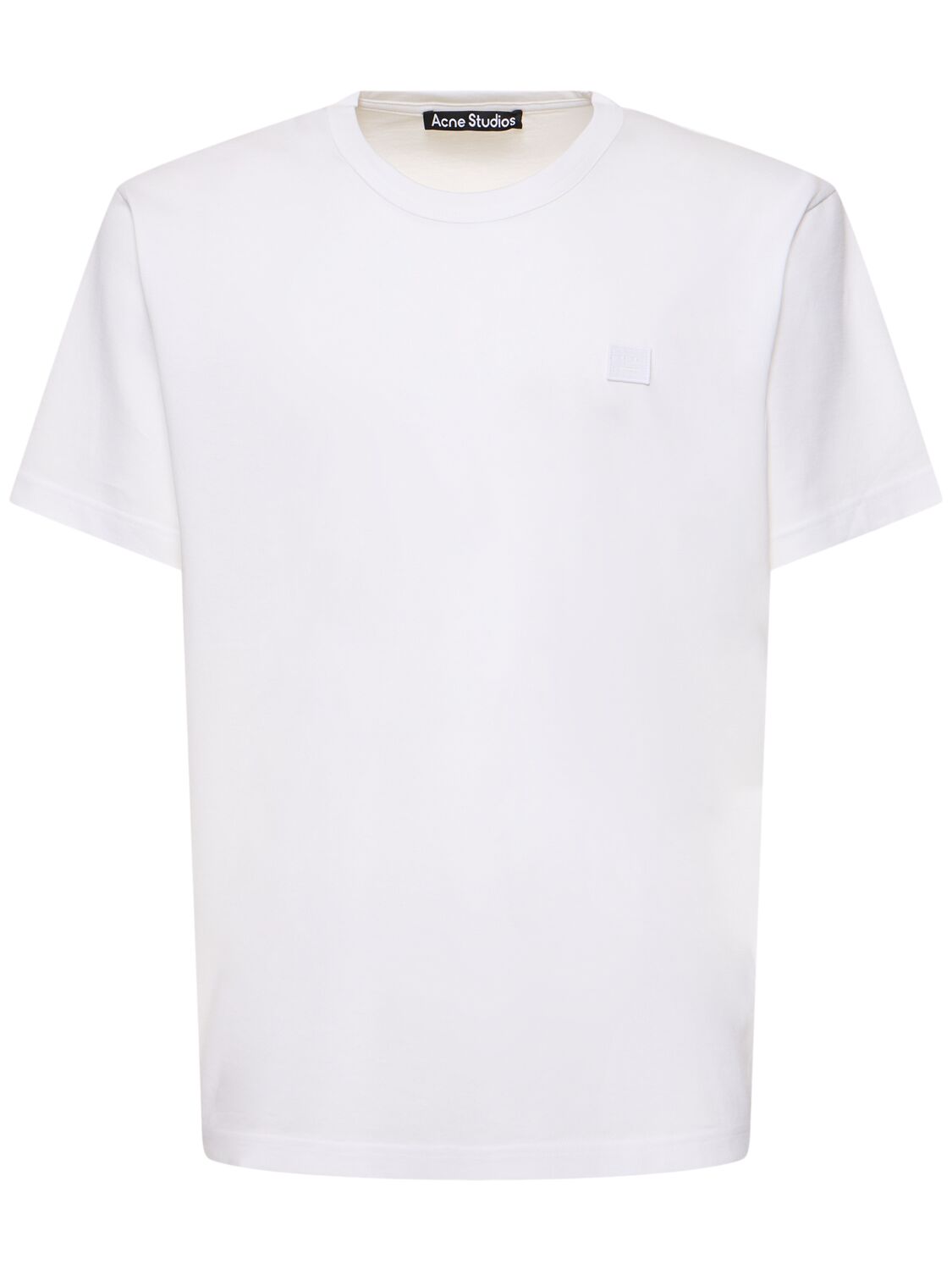 Acne Studios Nace Face Patch Cotton T-shirt In Optic White