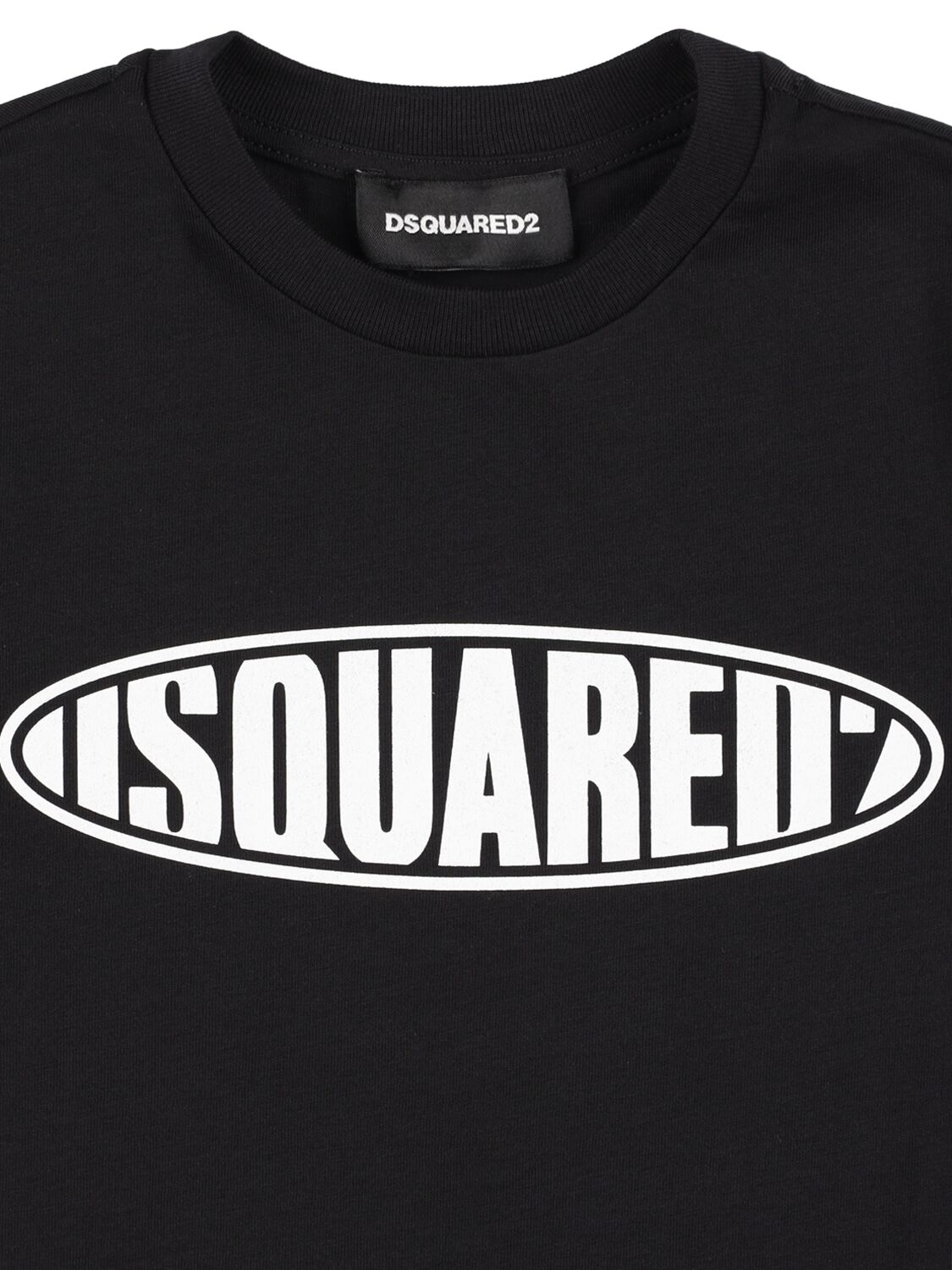 Shop Dsquared2 Logo Print Cotton Jersey T-shirt In Black