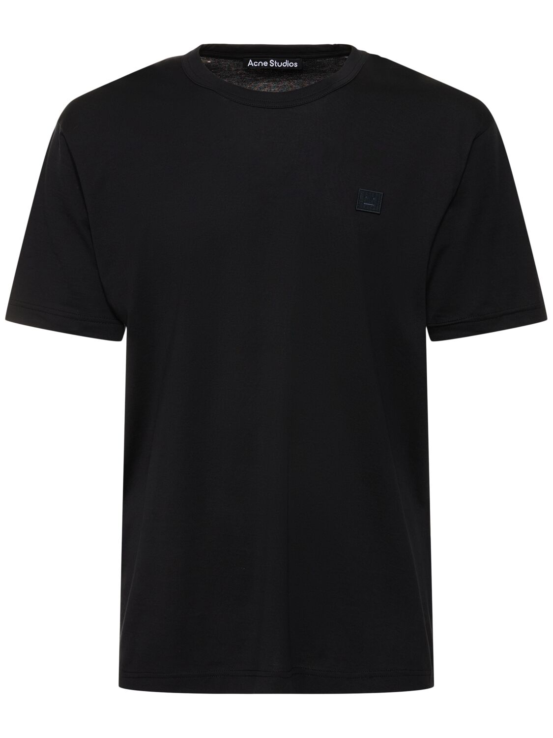 Acne Studios Nace Face Patch Cotton T-shirt In Black
