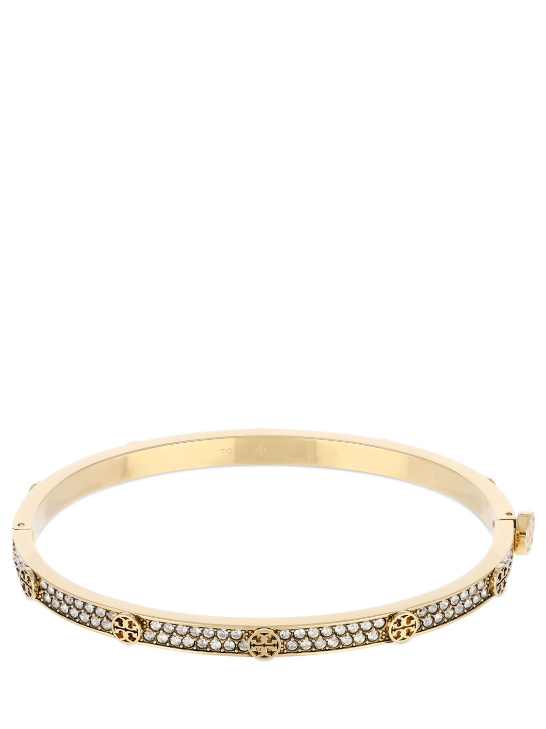Tory Burch 5mm Miller Stud Hinge Bracelet In Gold,crystal