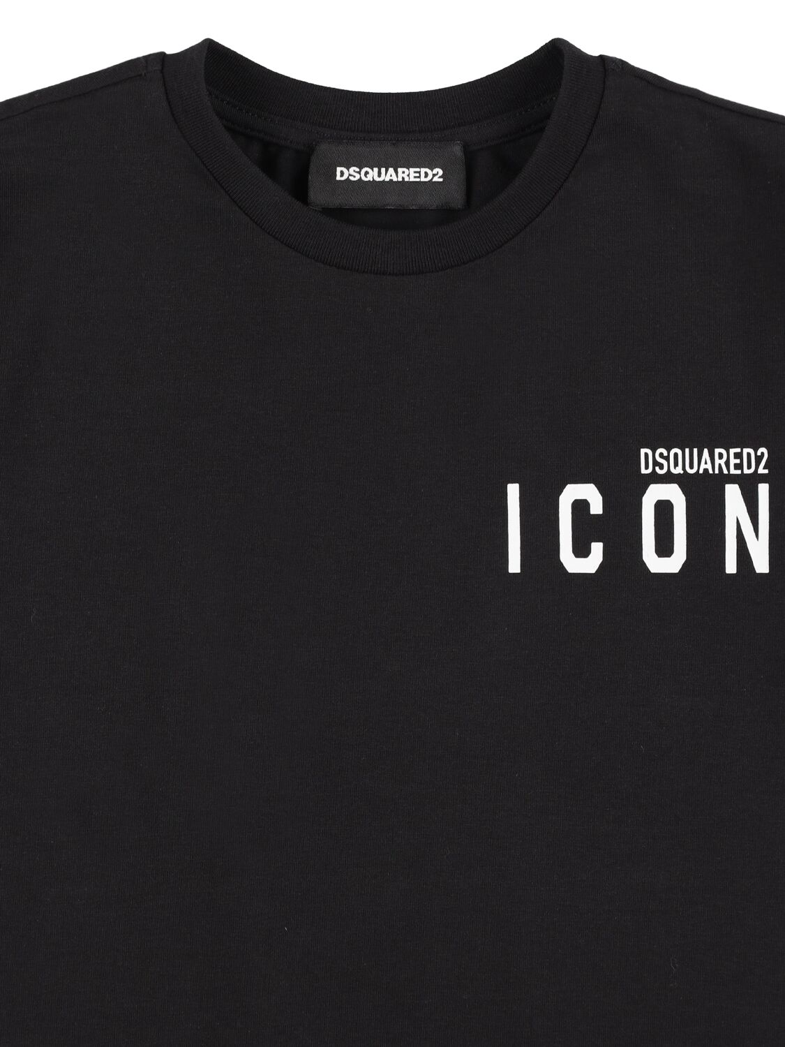 Shop Dsquared2 Cotton Jersey T-shirt W/ Logo In Black